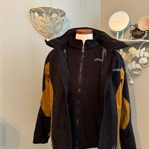 Spyder Black and Gold Jacket 3 in 1 xscap junior 18